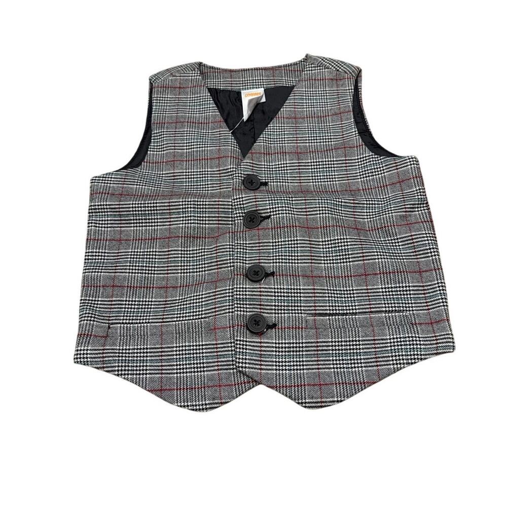Gymboree Boys Plaid Vest - Winter Wonderland - black Size 5T New Holiday